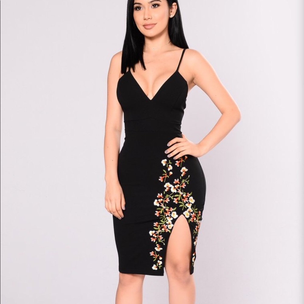 Floral black dress